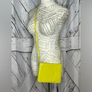 Fennec Yellow Leather Small Crossbody Handbag